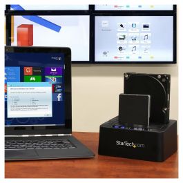StarTech Duplicador Clonador Autónomo de Discos Duros o SSD SATA 2 Bahías USB 3.1 10Gbps Negro