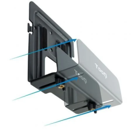 TOOQ SOPORTE UNIVERSAL DE PARED PARA REPRODCUTOR MULTIMEDIA, ROUTER, MINI PC, NEGRO