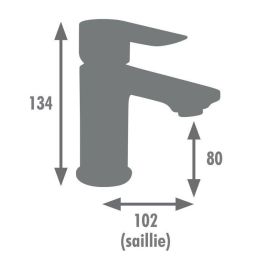 Edouard Rousseau AAAQX09942 Mezclador de lavabo NAYAK Grafito mate