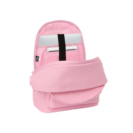 Safta Mochila Doble para Portátil 15,6" + USB Real Madrid Chica Rosa 31x44x18 cm