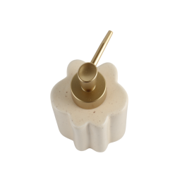 DKD Home Decor Dosificador Glam Gres Beige Dorado 7.5 x 18 x 7.5 cm (6 Unidades)