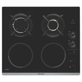 BRANDT BPI6413BM - Placa de inducción / gas mixta - 4 zonas - L 51 x D 58 cm - Revestimiento de vidrio - Negro Precio: 432.50000057. SKU: S7153383