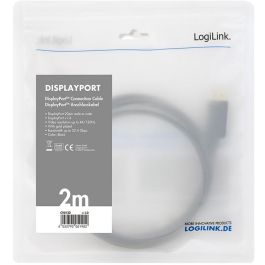 LogiLink CV0120 Cable DisplayPort 1.4 ST-ST, 2m, 8K 60Hz / 4K 120Hz, Macho-Macho, Negro