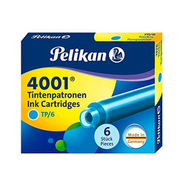 Pelikan TP6 Tinta para Estilográfica Turquesa Caja de 6 Cartuchos