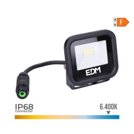 Edm Black series Foco proyector LED 10W 800LM 6400K luz fría IP65, ángulo 120°, 25000h