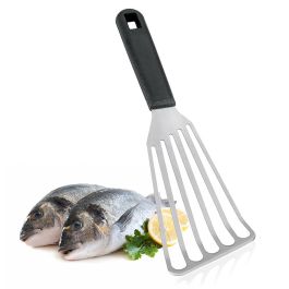 Metaltex Espátula ranurada plancha acero inoxidable mango pp 7,5 x 28 cm