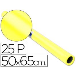 Sadipal Papel Charol Amarillo Rollo 25 Pliegos 50x65 cm 65 g/m²