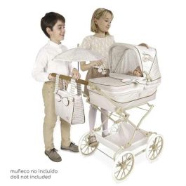 Decuevas Coche Reborn Plegable Verona con Sombrilla para Muñecas hasta 55 cm 40x90x90 cm Metal Plástico Poliéster