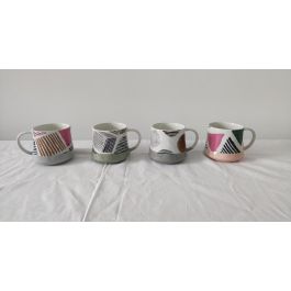 DKD Home Decor Mug Moderno de Gres Multicolor 385ml - Apto Microondas y Lavavajillas - 9.5x8.5x13cm (Pack de 12) Precio: 26.3175. SKU: B1CLTVDSRT