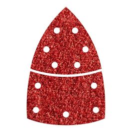 Wolfcraft 1811000 Hoja abrasiva adhesiva para madera/metal, grano 40, con velcro, perforada, pack 10 unidades