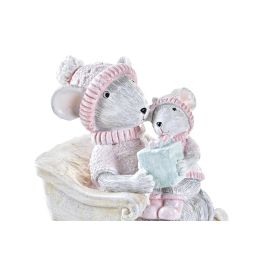 DKD Home Decor Figura Navidad Ratón Fantasía Resina Rosa Beige Gris 5.5x10x8 cm DKD Home Decor Figura Navidad Ratón Fantasía Resina Rosa Beige Gris 5.5x10x8 cm