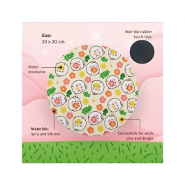 Wondee Alfombrilla de Ratón Molang Redonda Plant Lover Antideslizante Control Preciso 200mm