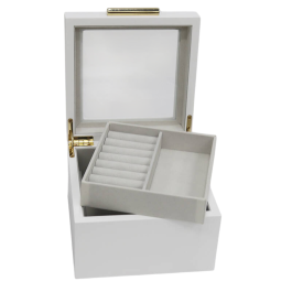 DKD Home Decor Joyero Tradicional Blanco Madera y Cristal 16 x 10 x 15 cm Precio: 27.78999982. SKU: B1HXSZJ9BV