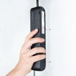 Nanocable 10.37.0004-NS-BK Regleta 4 Tomas de Corriente con Toma de Tierra, Protección Infantil, Cable 1.4m, Negra, 3680W