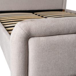 Cama Beige Tejido Dormitorio 160 X 217 X 107 cm
