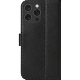 dbramante1928 COPENHAGEN_3 Funda Folio de Cuero Negro para iPhone 16 ProMax con Soporte y 3 Bolsillos para Tarjetas
