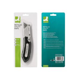 Cuter Q-Connect Metalico Ancho Plegable Con Mango Antideslizante Cuchilla 19 mm Xd-925 Conclip Blister 1 Unidad