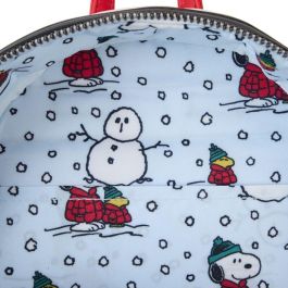 Loungefly Mochila Holiday Snoopy Piel Vegana 26cm con Tirantes Ajustables y Bolsillos Laterales