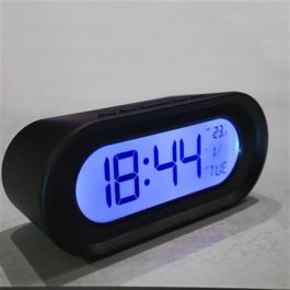 Elbe RD-700-N Reloj Despertador Negro con Termómetro, Calendario y Pantalla de 11cm Elbe RD-700-N Reloj Despertador Negro con Termómetro, Calendario y Pantalla de 11cm