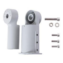 Brazo Articulado de Aluminio para Farola Alumbrado Público, Conexión Poste Ø65mm y Luminaria Ø50mm, Ángulo 0-180º