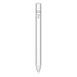 Logitech Crayon - Lápiz Digital para iPad con USB-C, Tecnología Apple Pencil, Compatible con iPad Pro/Air/10ª Gen, Recargable, Sensible a la Inclinación, Rechazo de Palma, Plata