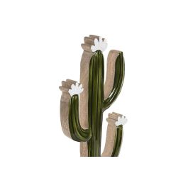DKD Home Decor Set de 2 Cactus Decoracion Tradicional Verde 8 x 35 x 15 cm Mango