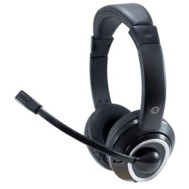 Conceptronic Auriculares Jack 3.5 mm con Micrófono Flexible y Control de Volumen, Color Negro