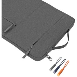 4smarts 541071 Funda AirCushion Slim Sleeve para Portátil 14" Nylon Gris Protección Anticaídas
