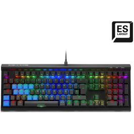 Sharkoon SKILLER SGK60 Teclado Mecánico Gaming QWERTY Español USB, Interruptores Kailh BOX Rojos Lineales, PBT, Aluminio Negro