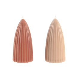 DKD Home Decor Vela Decorativa Urban de Cera, tonos Beige y Terracota, 9x9x18 cm, 533 gramos de capacidad, Set de 6 Unidades Precio: 53.58999976. SKU: B1F24TVFNP