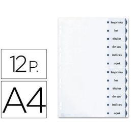 Avery Índices Separadores 12 Pestañas Personalizadas Index Maker Sin Agujeros 222x297 mm Blanco