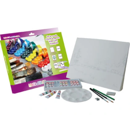 Liderpapel Set Acuarela Contiene 10 Laminas 27x38cm 12ml Tubos Pintura 2 Pinceles Paleta Perfilador Goma Sacapuntas