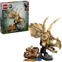 LEGO 76969 Jurassic World Fósiles de Dinosaurios: Cráneo de Triceratops - Set de Construcción para Niños 9 Años