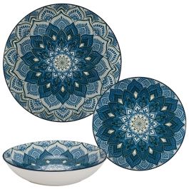 Home Deco Factory Vajilla de Cerámica 12 Piezas Mandala Azul Precio: 35.50000003. SKU: B1JLCBTLCE