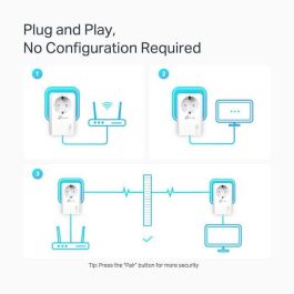 TP-LINK Kit Inicial Av1000 2-Puertos Gigabit con Enchufe Incorporado TP-LINK Kit Inicial Av1000 2-Puertos Gigabit con Enchufe Incorporado