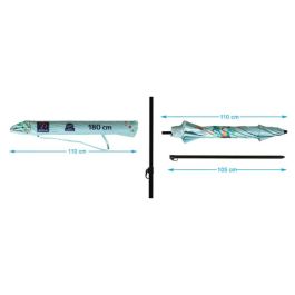 Atosa Sombrilla de Playa Reclinable de Aluminio con UPF 50+, Celeste, 180 cm