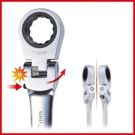 KS Tools 503.4805 Juego de llaves combinadas de trinquete con cabeza inclinable y bloqueo, 5 piezas (8-19 mm)