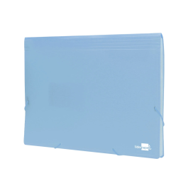Liderpapel Carpeta Clasificador Fuelle Polipropileno DIN A4 Celeste Opaco 13 Departamentos con Cierre de Gomas