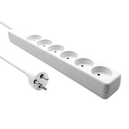 MicroConnect Danish Power Strip 6-way White 2m cable MicroConnect Danish Power Strip 6-way White 2m cable
