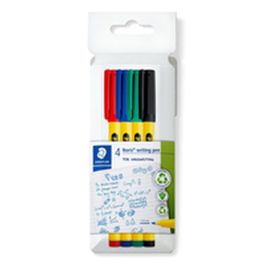 Staedtler 307 Rotuladores Noris Writing Pen Punta Fina 0.6mm, Estuche 4 Ud - Colores Surtidos