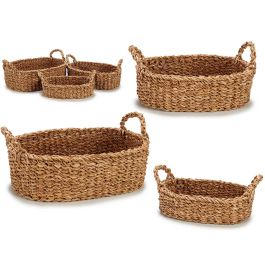 Set 3 Cestos Asa Ovalados Giftdecor - 36x25x22 cm, 33x20x18 cm, 25x16x11 cm - Alga de mar, Marrón (4 Unidades) Precio: 50.49999977. SKU: S3605519