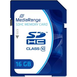 MediaRange MR963 Tarjeta de Memoria SDHC de 16GB Clase 10, Velocidad 45 MB/s, Azul