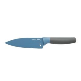 Berghoff 3950106 Cuchillo Cocinero con Pelador de Hierbas Azul 14 cm Antiadherente Mango Contorneado Funda Protectora