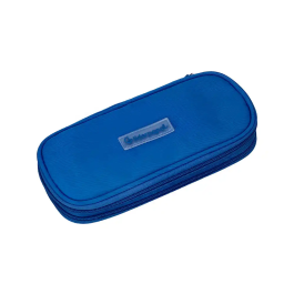 Liderpapel Estuche Portatodo Color Pop con Compartimento Extensible, 2 Cremalleras, Azul, 230x60 mm