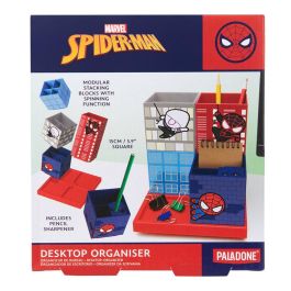 Paladone Organizador de Escritorio Modular Spider-Man con Sacapuntas y Base Rotatoria