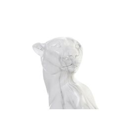 DKD Home Decor Figura Leopardo Blanco Gris Resina 18 x 41 x 25 cm