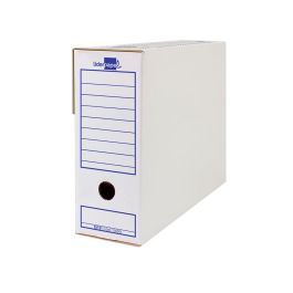 Caja Archivo Definitivo Liderpapel 103 Cuarto Carton Reciclado 325 gr-M2 Lomo 105 mm Blanco 278x105x213 mm 10 unidades