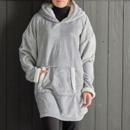 Sudadera polar a cuadros - TODAY - Manga larga y bolsillo - 70 x 87 cm - Gris Precio: 23.50000048. SKU: B1JKYCB92E
