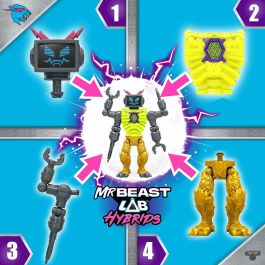 MrBeast Lab MRB0630996249055 Pack de 2 Figuras - Combina y Combina Modelo Aleatorio + Media Figura
