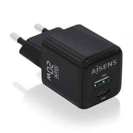 AISENS - CARGADOR GaN 20W, 1xUSB-C PD3.0 QC4.0, 1xUSB-A QC3.0, NEGRO Precio: 4.99000007. SKU: B12G4JXFBN